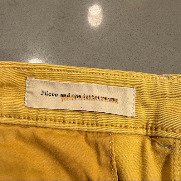 Anthropologie Pilcro Mustard Yellow Hyphen Straight Preppy Chino Pants Size 30 - Picture 4 of 6